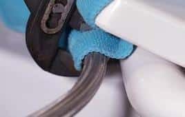 Use a toil or cloth around the bidet and hose connector