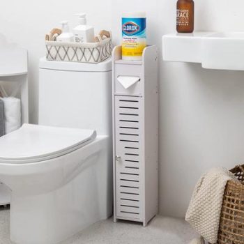 AOJEZOR-Small-Bathroom-Storage-Corner Floor Cabinet with Doors and Shelves
